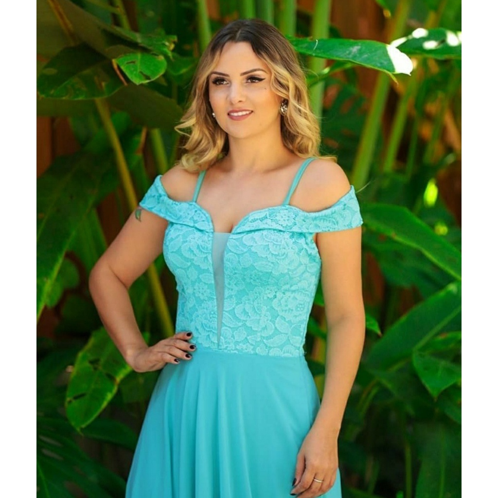 Vestido madrinha cor azul hot sale tiffany