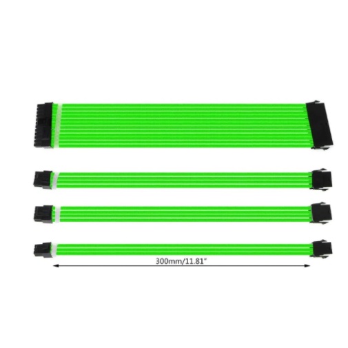 KIT CABO EXTENSÃO ATX PC GPU CPU VERDE