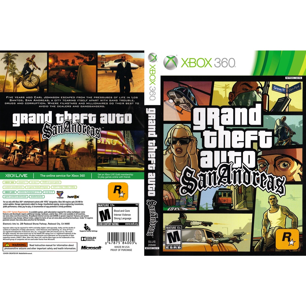 Manhas de GTA SAN ANDREAS no Xbox 360 