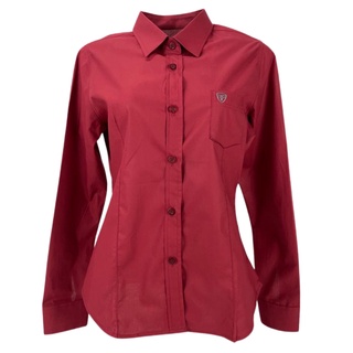 Camisa Country Feminina Radade Lisa Bordo Original Casual Social Para Trabalho Acinturada 100% Algodão