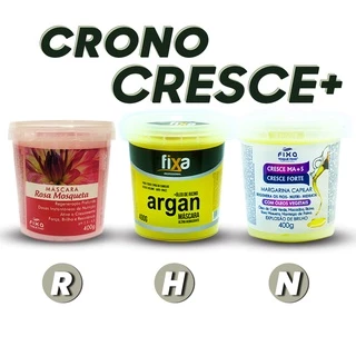 Kit Cronograma Capilar Completo 400g - 3 Produtos - Escolha O Seu - Hidratação Nutrição e Reconstrução - Fixa Cosméticos