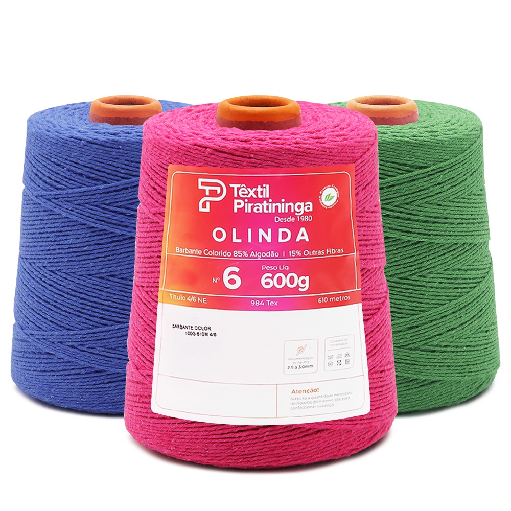 Barbante Têxtil Piratininga Colorido N.06 600g 610mts | Shopee Brasil