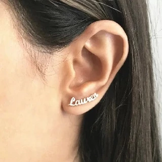 Brinco com Nome Personalizado em Prata 925 Legitima
