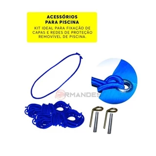 KIT INSTALÇÃO DE PISCINA ( 12 PEÇAS DE CADA ITEN , PINO, BUCHA E EXTENSOR ) FIXAÇÃO DE LONAS E CAPAS P/ PISCINA