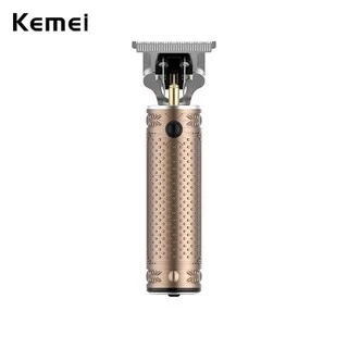Kemei 10W Professional Barber Shop Small Mini Hair Trimmer 0mm T-blade Hair Cutter Hollow Aluminum Alloy Body