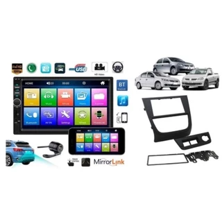 Kit multimídia MP5 2din Gol G5/ Saveiro G5/ Voyage G5 espelhamento android/ios + moldura + camera de ré