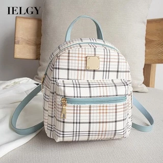 IELGY Bolsa Feminina Moda Coreana Estampa Xadrez Mochila Pequena