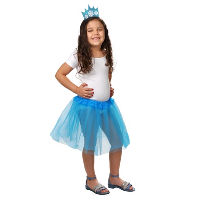 Vestido Frozen com Tule Sobre a Saia: Meninas de 6m a 10 Anos