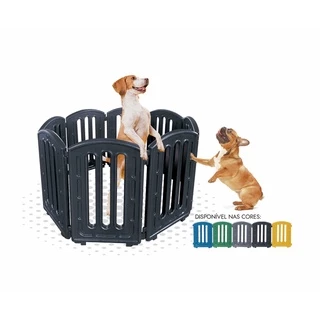 Cerdado Cercadinho Dobrável Portátil Plástico Resistente Cachorro 6 ou 8 Módulos Mecpet Unico do Mercado