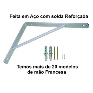 mão francesa cantoneira suporte de prateleira 15 1pç com parafusos e buchas