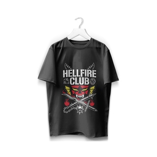 Camiseta Stranger Things Hellfire - Raglan cinza Geek Série