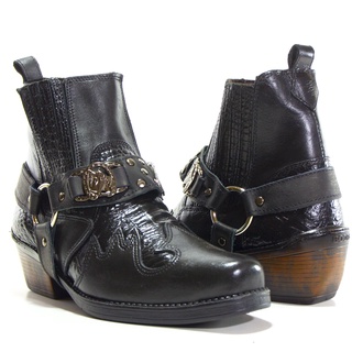 Bota Country Masculina Texana Couro Legitimo Cowboy Reforçada Confortável