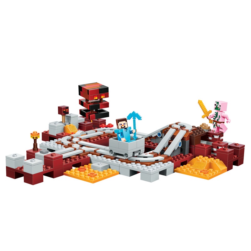 387 Pcs The Nether Railway with minifigures Minério Compatível Com 21130 Bloco De Construção Brinquedos De Aniversário Para Crianças