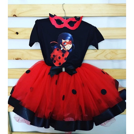 Saia da hot sale ladybug de tule