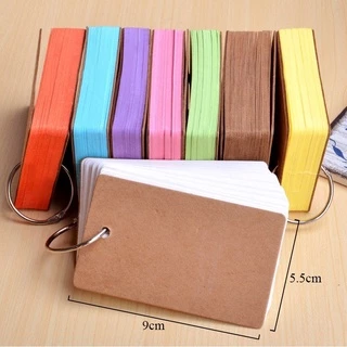 50 Folhas Memo Pad Binder Ring Easy Flip Flash Cards Cartões De Estudo