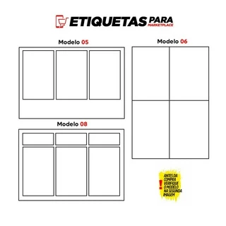 Etiqueta de Despacho Shopee - Caixa com 250 Folhas - Escolha o seu Modelo