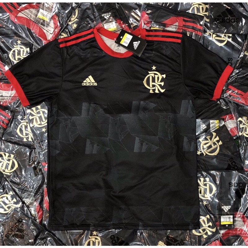 Camisa Clube De Regatas Do Flamengo Preta Lançamento Preta Vermelha E Dourado Sem Patrocinios Uniforme 3