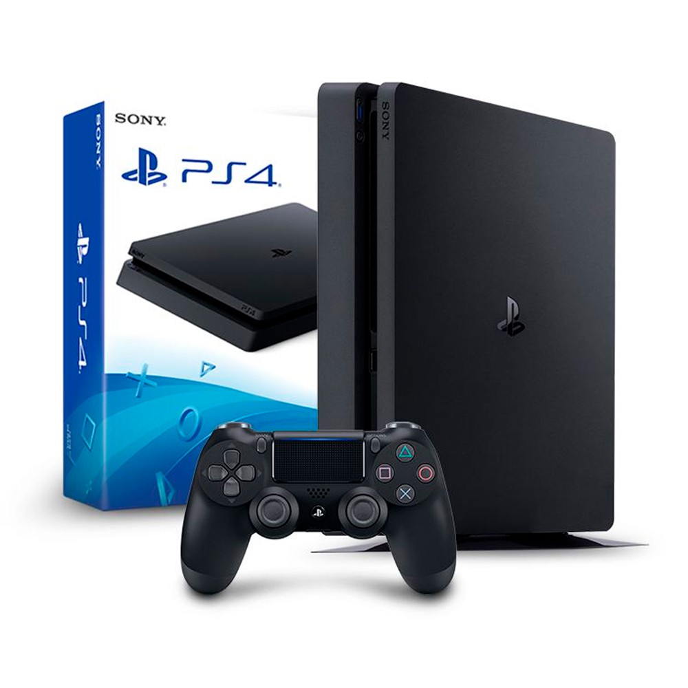 Ps4 Playstation 4 Slim 500GB +2 Controles Novos + 1 Jogo