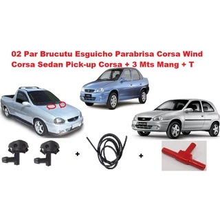 Kit Esguicho Brucutu Limpador Astra Corsa Vectra Omega + 3 Mteros Mangueira + T Ligação