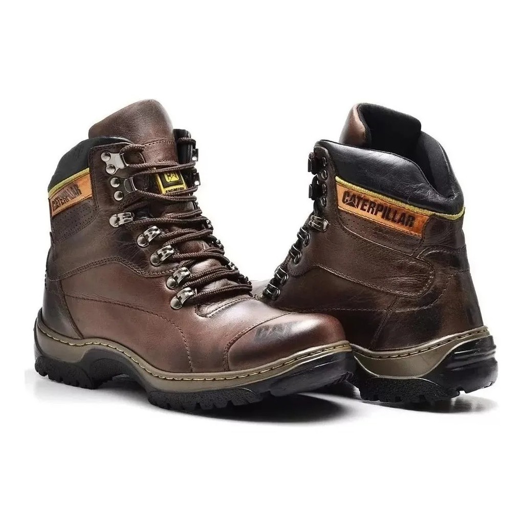 Bota Masculina Botina Caterpillar Cano Curto Palmilha Gel P.U