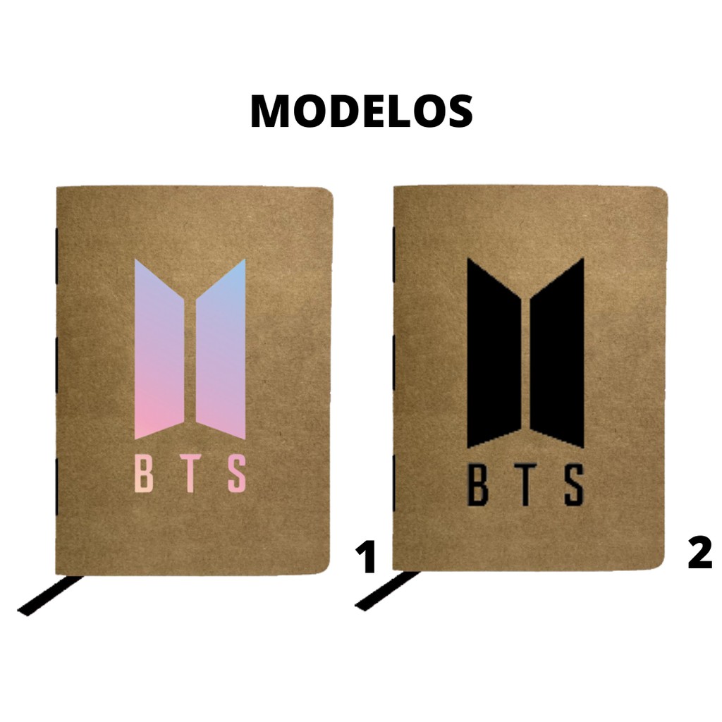 Caderno Bts Kpop Moleskine Skecthbook Artesanal Personalizado Caderneta Kraft Ou Branco Pequeno