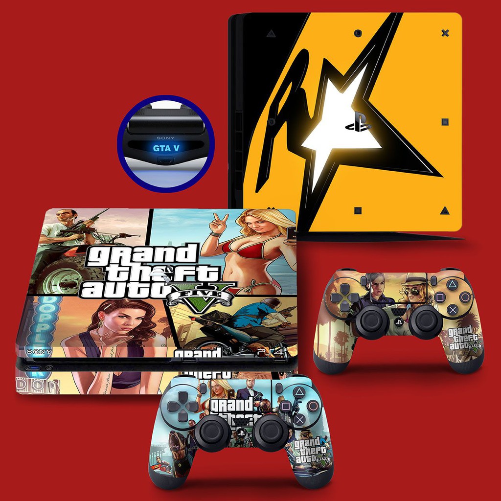 Grand theft auto gta 5 ps4 adesivo play station 4 pele ps 4 adesivo  decalque capa