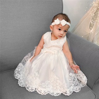 Vestido da menina do bebê vestido de batismo branco 1 ano bebê menina  vestido de aniversário festa vestido de princesa vestidos de baile 0-2yrs  roupas de menina do bebê - AliExpress