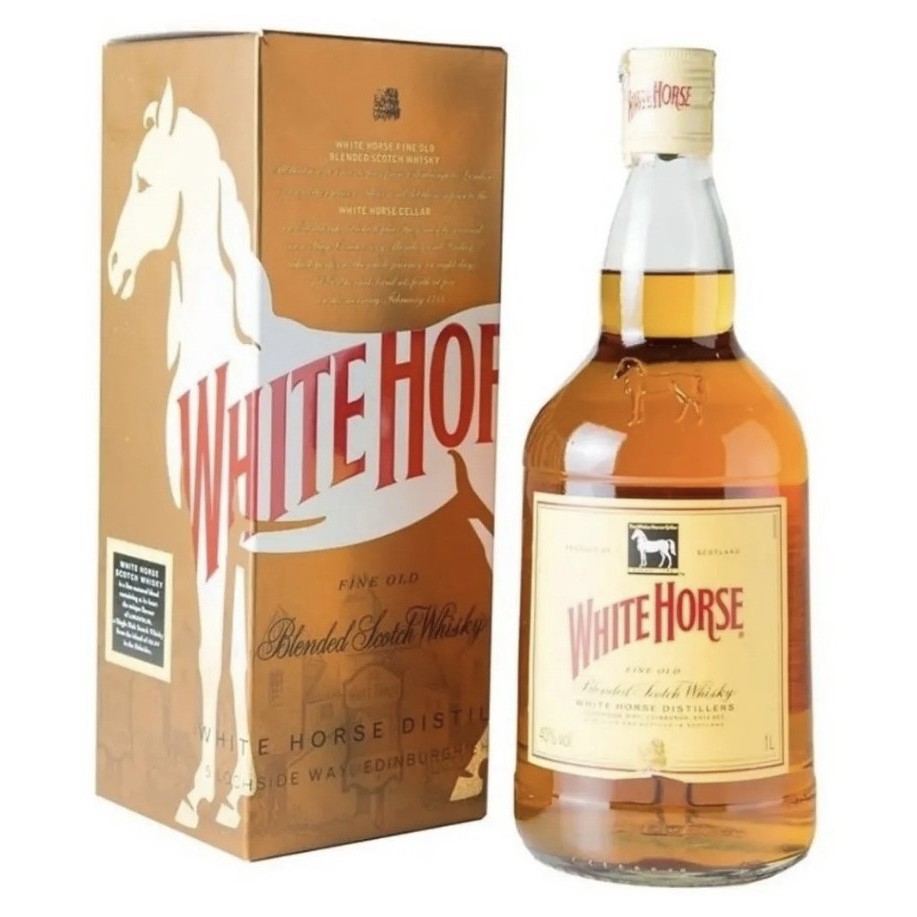 Whisky White Horse Blended Escoces 1L Cavalo Branco com caixa Shopee