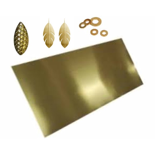 DryiC Material De Chapa De Latón De Corte De Chapa Adecuada Para La Fabricación De Accesorios, 5.9 In X 3.9 In, Diámetro: 0.020 In