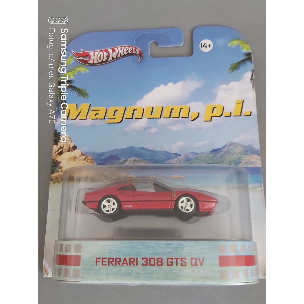 HOT WHEELS MAGNUM P.I. FERRARI 308 GTS LACRADO NA CARTELA 1.64