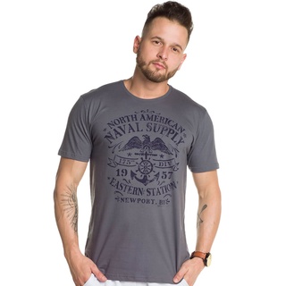 Camiseta Masculina Manga Curta Naval