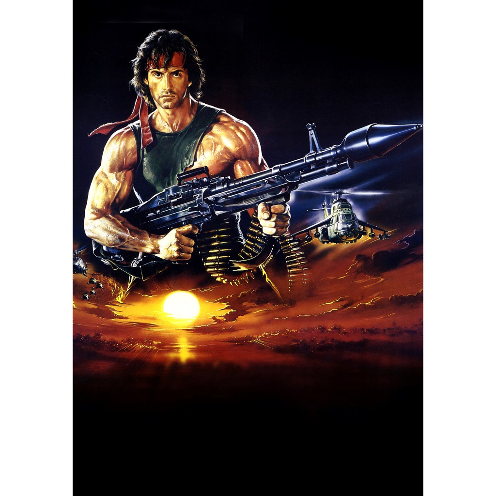 Big Poster Filme Rambo 2 LO003 Tamanho 90x60 cm