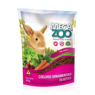 Ração Megazoo Para Coelhos Ornamentais Filhotes - 500G