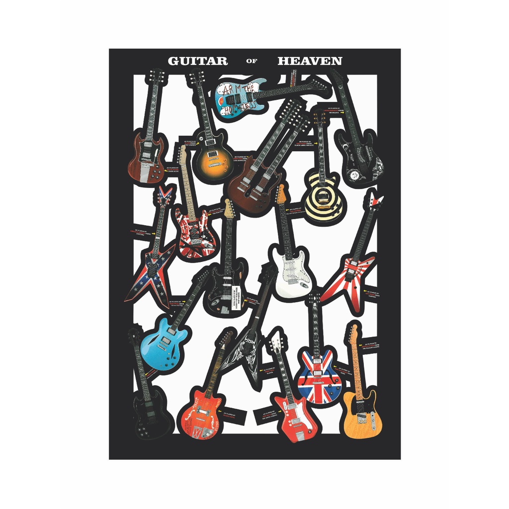 Placa Decorativa Guitar Heaven Guitarras Músico Decor Rock