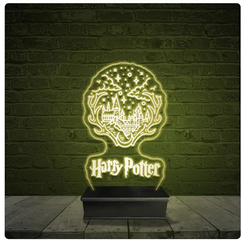 Led Luminária Acrílico Abajur - Hogwarts Harry Potter 08