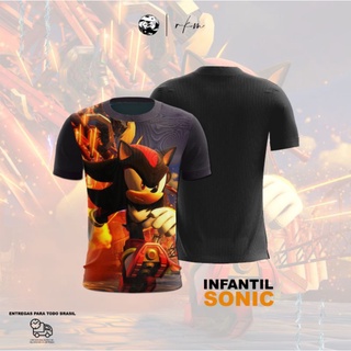 CAMISETA INFANTIL/ ADULTO SONIC CORRENDO SUBLIMAÇÃO