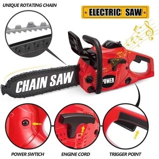 Brinquedo De Reparo De Motosserra Elétrica Para Crianças Ferramenta De Construção De Energia Sonora Realista Façam De Conta Que Brincam De Brincar De Halloween Presentes Meninos De Aniversário