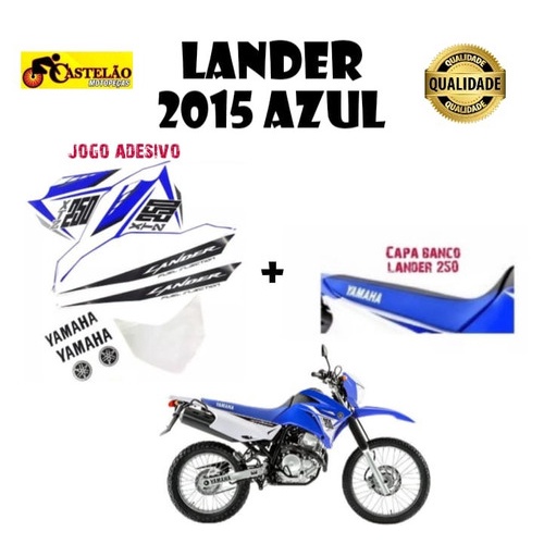 Kit Adesivo Moto Cross Trilha Yamaha Xtz 250 Lander Racing Azul 0,20mm  Personalizado Lm126 - Escorrega o Preço