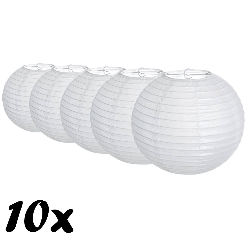 Kit 10 Luminária Japonesa Branca 40cm Seda Chinesa Tyotin Shopee Brasil