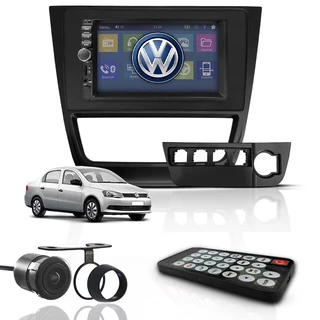 Kit Central Multimídia Mp5 2 Din Espelha Dvd Câm Voyage G6