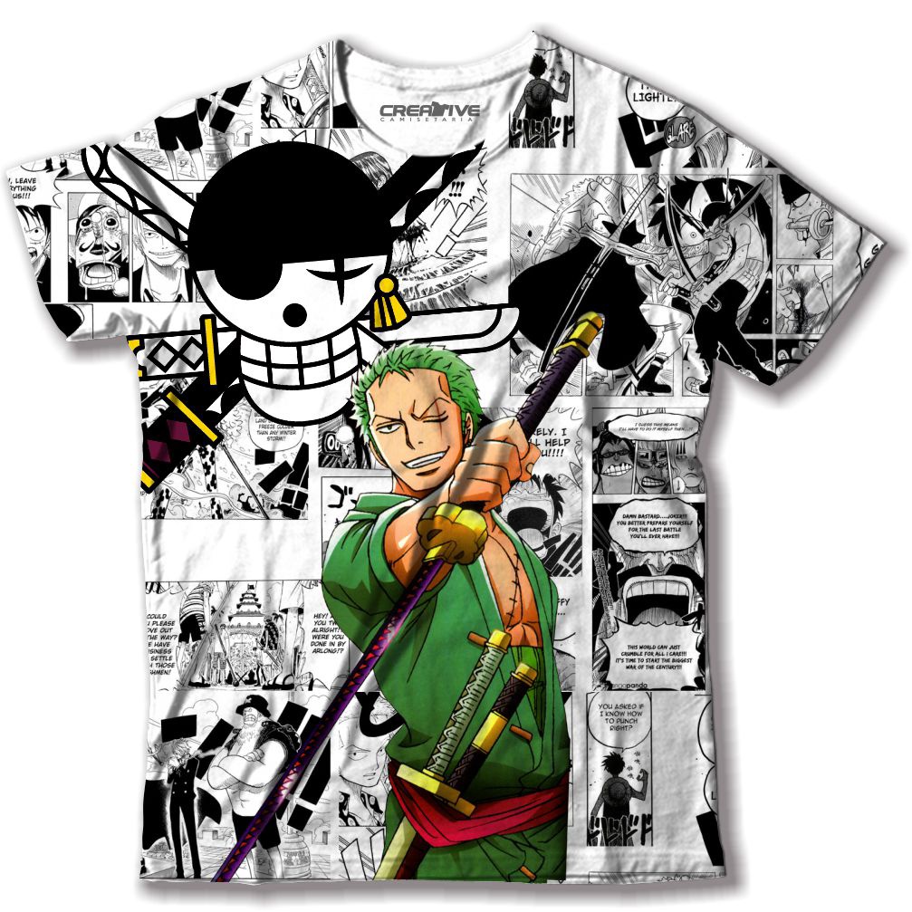 Camiseta camisa Blusa anime One Piece Zoro roronoa Anime Mangá
