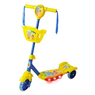 Patinete Floresta Divertida Infantil 3 Rodas Luzes E Cesta