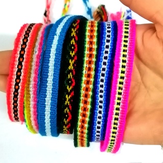 kit 12 Pulseiras Pano Hippie peruano Praia Cores Diversas tornozeleira