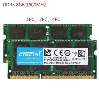 Crucial 8GB 16GB DDR3 1333Mhz 1600MHz 8gb Memória Para Laptop 8G PC3-12800S 204pins Módulo Para Notebook SODIMM RAM