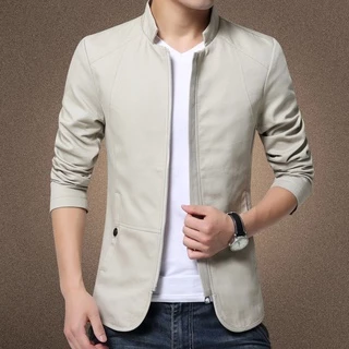 Jaqueta Masculina Slim-Up Com Gola Alta Para Outono/Negócio