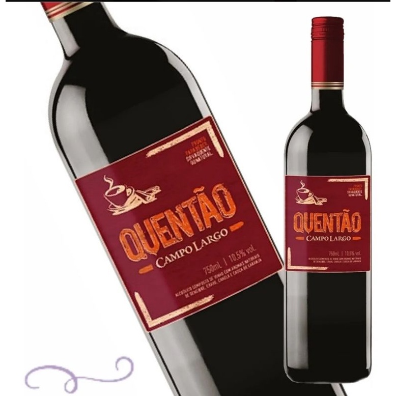 Quentão De Vinho Tinto 750ml Pronto Para Beber Quente Garrafa - 
