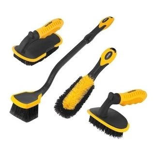 Kit De Escovas Para Lavar Rodas E Carpete C/ 4 Peças Vonder