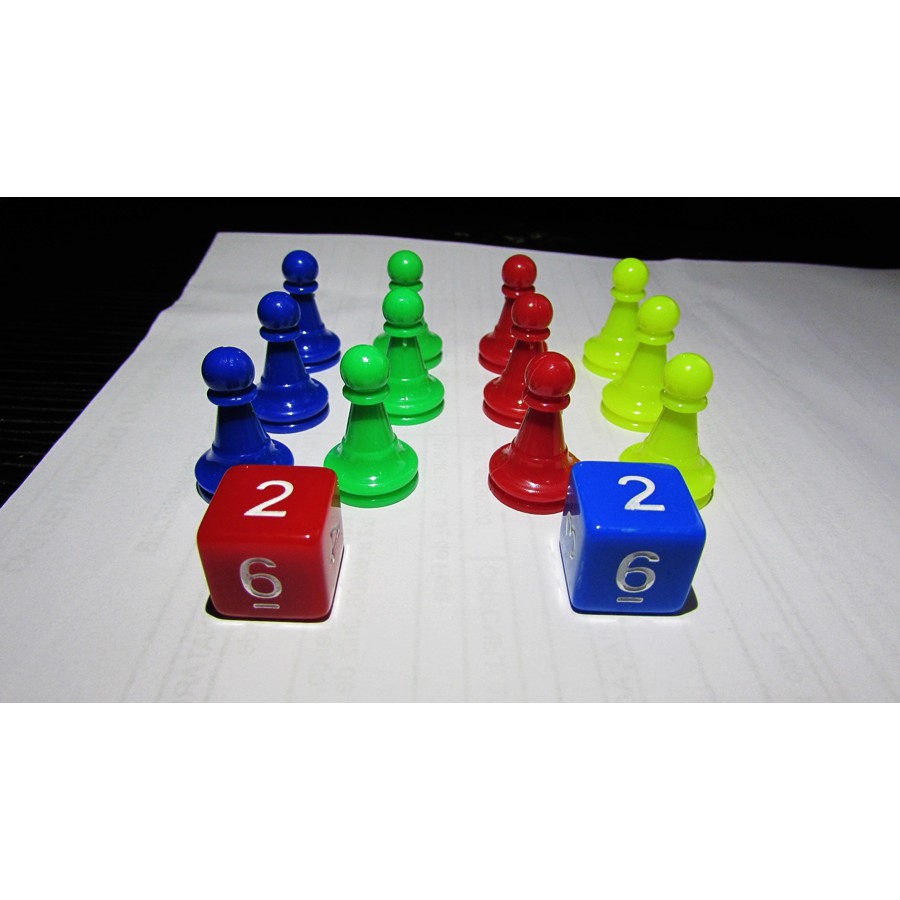 12 peões de tabuleiro + bolsa + D6 dados de 6 lados opcionais / Board Game  Jogo de Tabuleiro