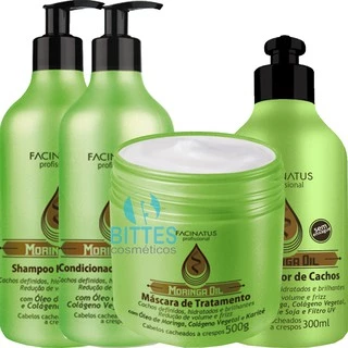 Kit Moringa Oil Definidor de Cachos Facinatus Cosméticos Cacheados a Crespos