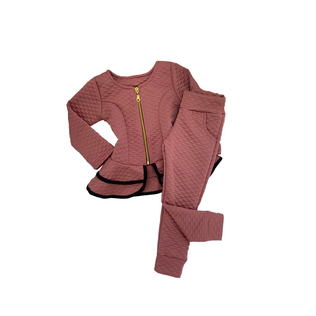 Roupa de Frio para Bebê Menina Casaco e Calça Vermelho Mini Diva